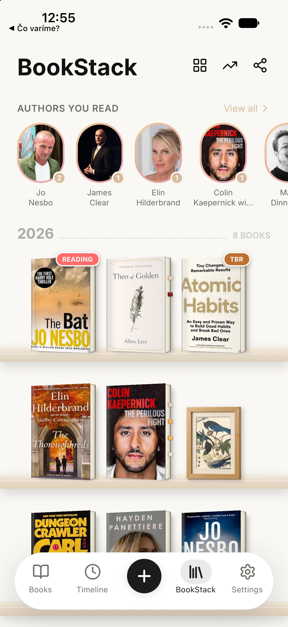 BookStack bookshelf screen